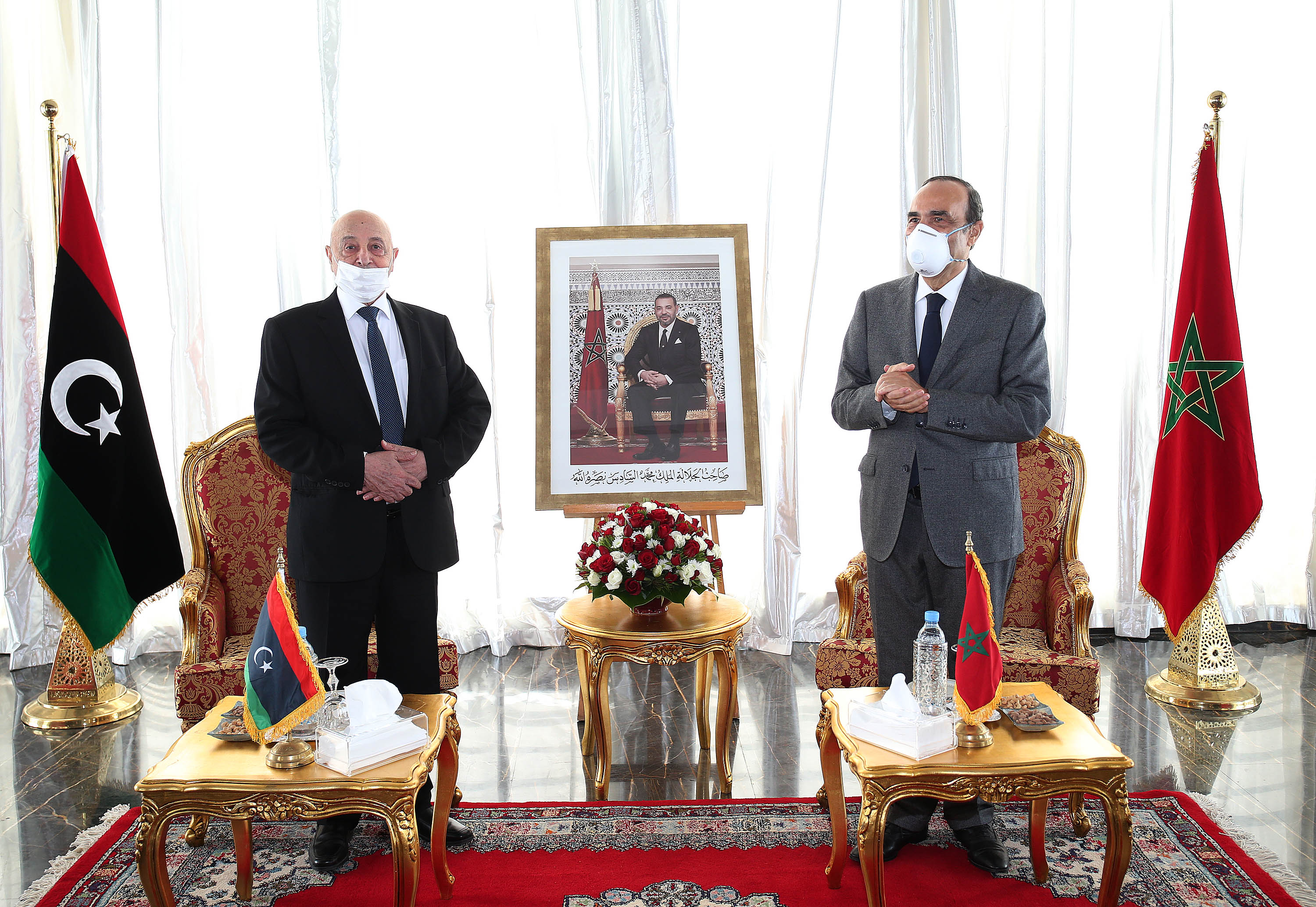 خلال مباحثاته مع السيد الحبيب المالكي رئيس مجلس النواب السيد عقيلة صالح عيسىرئيس مجلس النواب الليبي يشيدبجهود جلالة الملك لتقريب وجهات النظر بين الليبيين وإيجاد حل للأزمة الليبية