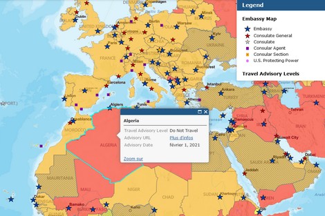 أمريكا تحذر مواطنيها من زيارة الجزائر وتؤكد تشبثها بمغربية الصحراء