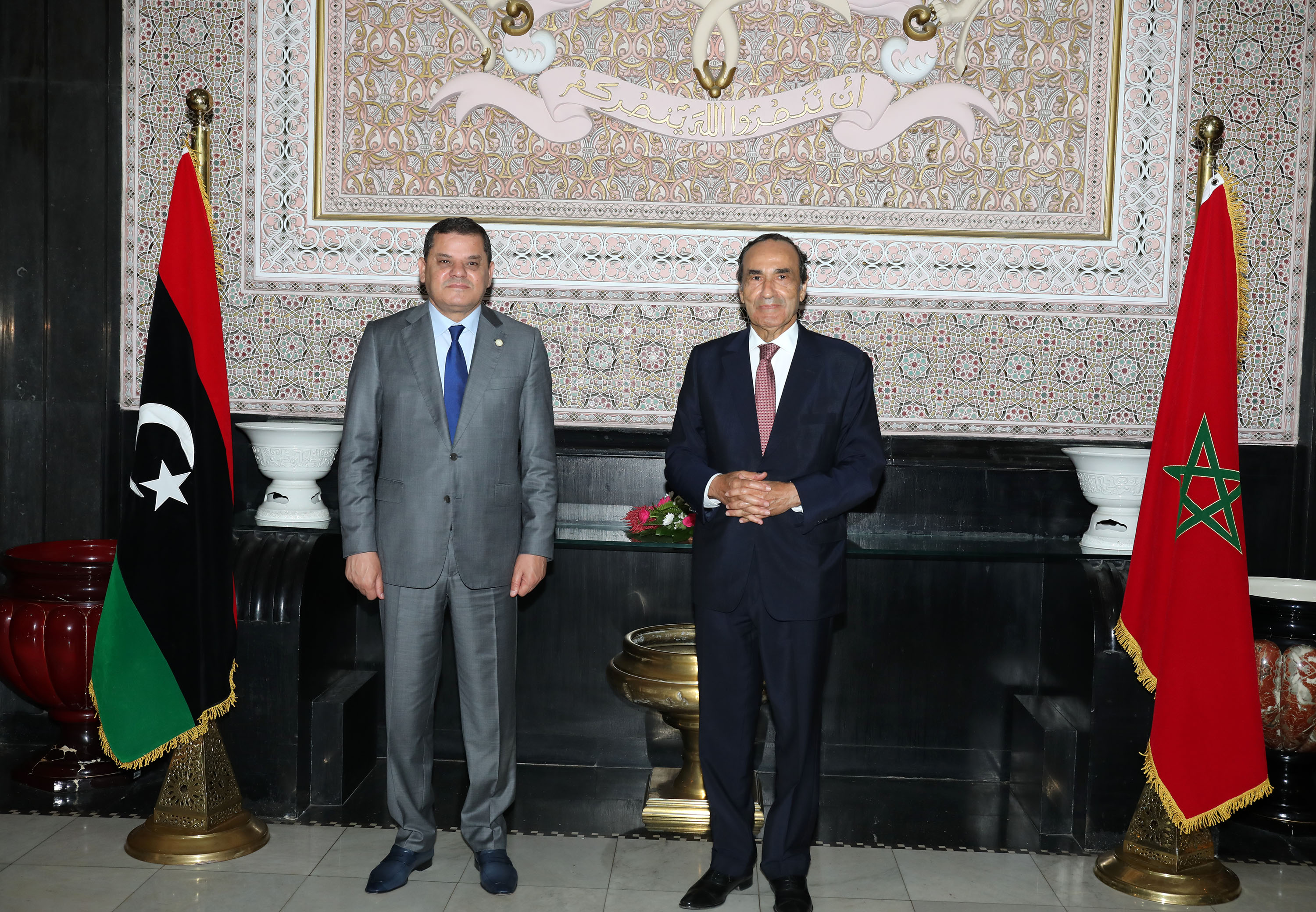 خلال مباحثاته مع رئيس مجلس النواب.. رئيس الحكومة الليبيةالمؤقتة يؤكدعلى أهمية مواصلة المغرب دعمه للمصالحة الوطنية الليبية خلال مباحثاته مع رئيس مجلس النواب.. رئيس الحكومة الليبيةالمؤقتة يؤكدعلى أهمية مواصلة المغرب دعمه للمصالحة الوطنية الليبية