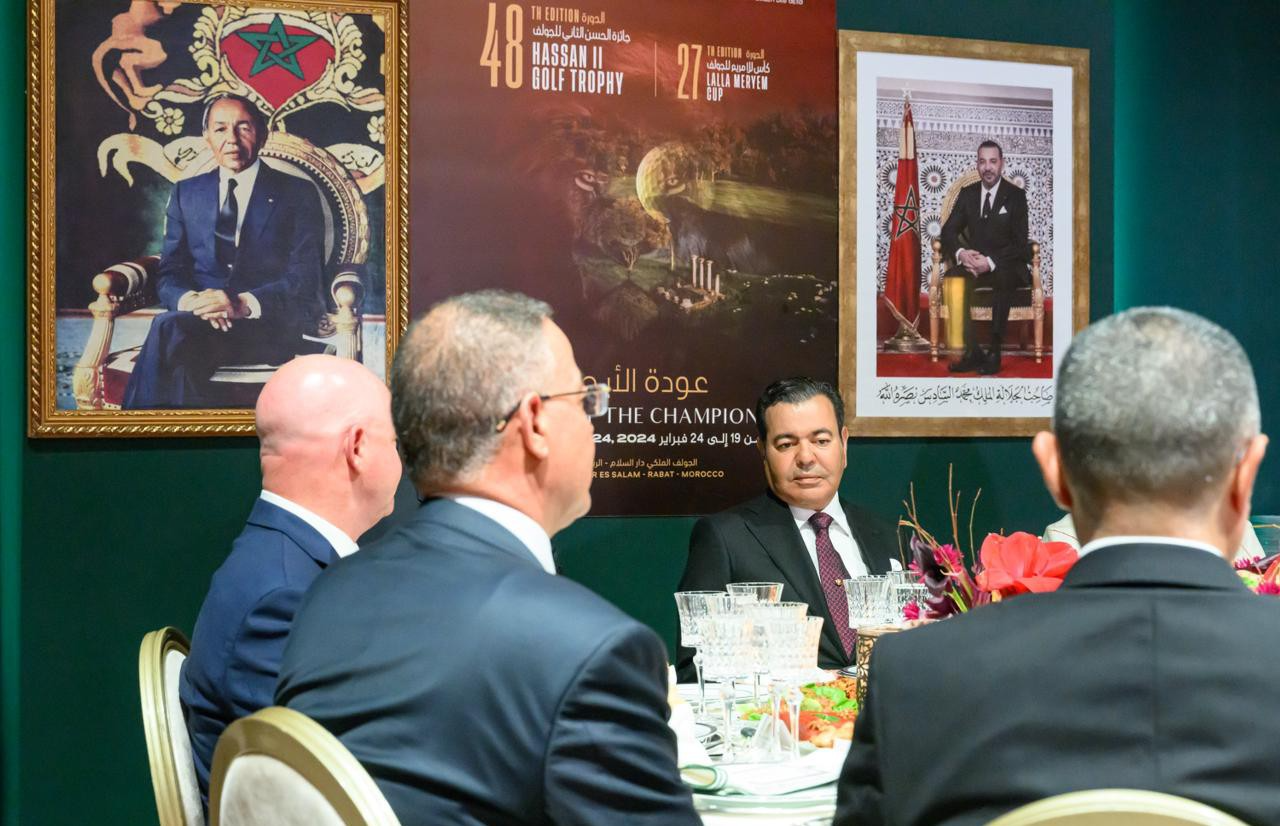 صاحب السمو الملكي الأمير مولاي رشيد يترأس حفل عشاء أقامه جلالة الملك بمناسبة الدورة الـ 48 لجائزة الحسن الثاني للغولف والدورة الـ 27 لكأس صاحبة السمو الملكي الأميرة للا مريم