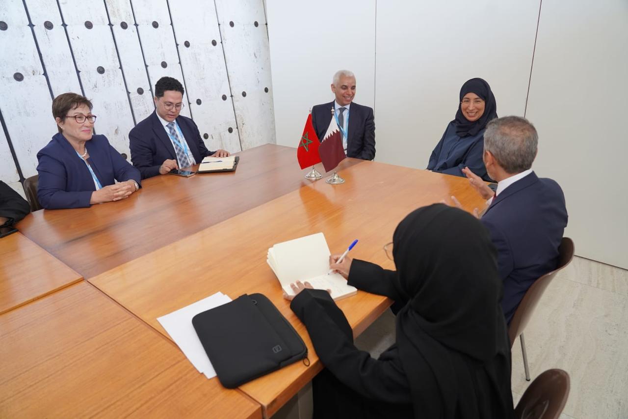 جنيف.. آيت الطالب يجري سلسلة مباحثات مع نظرائه الأجانب هامش أشغال الدورة 76 لمنظمة الصحة العالمية جنيف.. آيت الطالب يجري سلسلة مباحثات مع نظرائه الأجانب هامش أشغال الدورة 76 لمنظمة الصحة العالمية