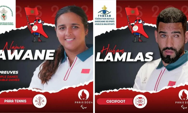 نجوى عوان وهشام لملس ينالان شرف حمل العلم الوطني خلال افتتاح الألعاب البارالمبية بباريس
