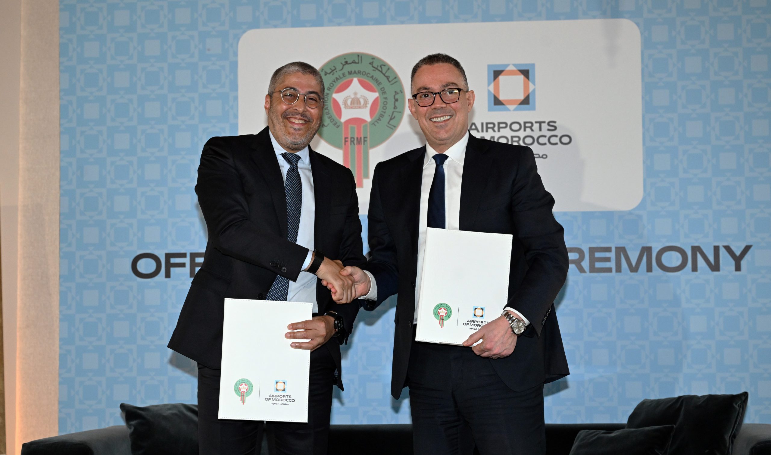 شراكة استراتيجية تجمع بين الجامعة الملكية المغربية لكرة القدم والمكتب الوطني للمطارات شراكة استراتيجية تجمع بين الجامعة الملكية المغربية لكرة القدم والمكتب الوطني للمطارات