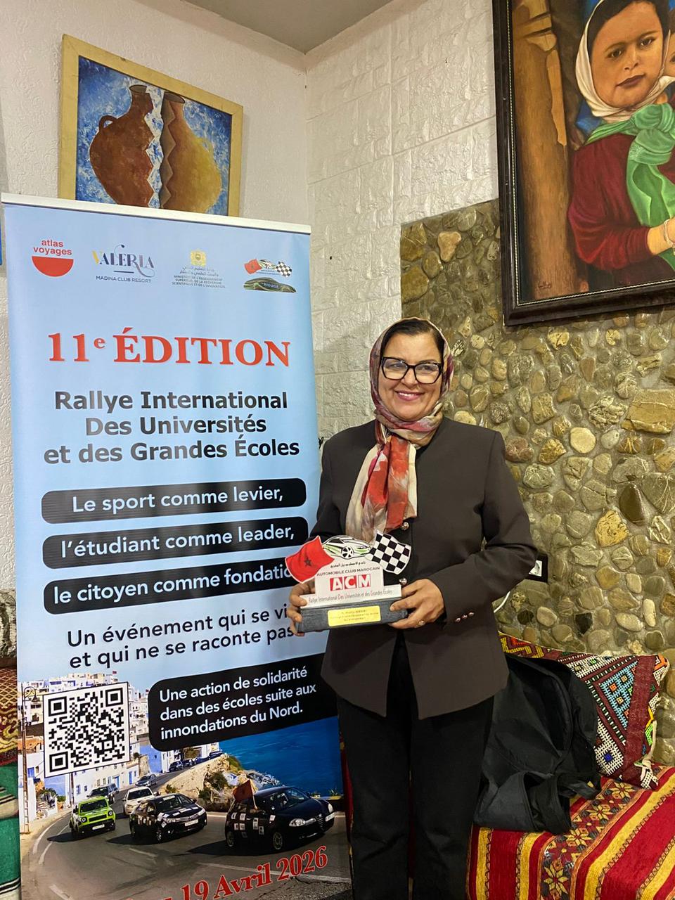 تكريم أكاديمي بالحسيمة: الإشادة بمسار خديجة حبوبي ضمن فعاليات الرالي الدولي للجامعات والمدارس الكبرى