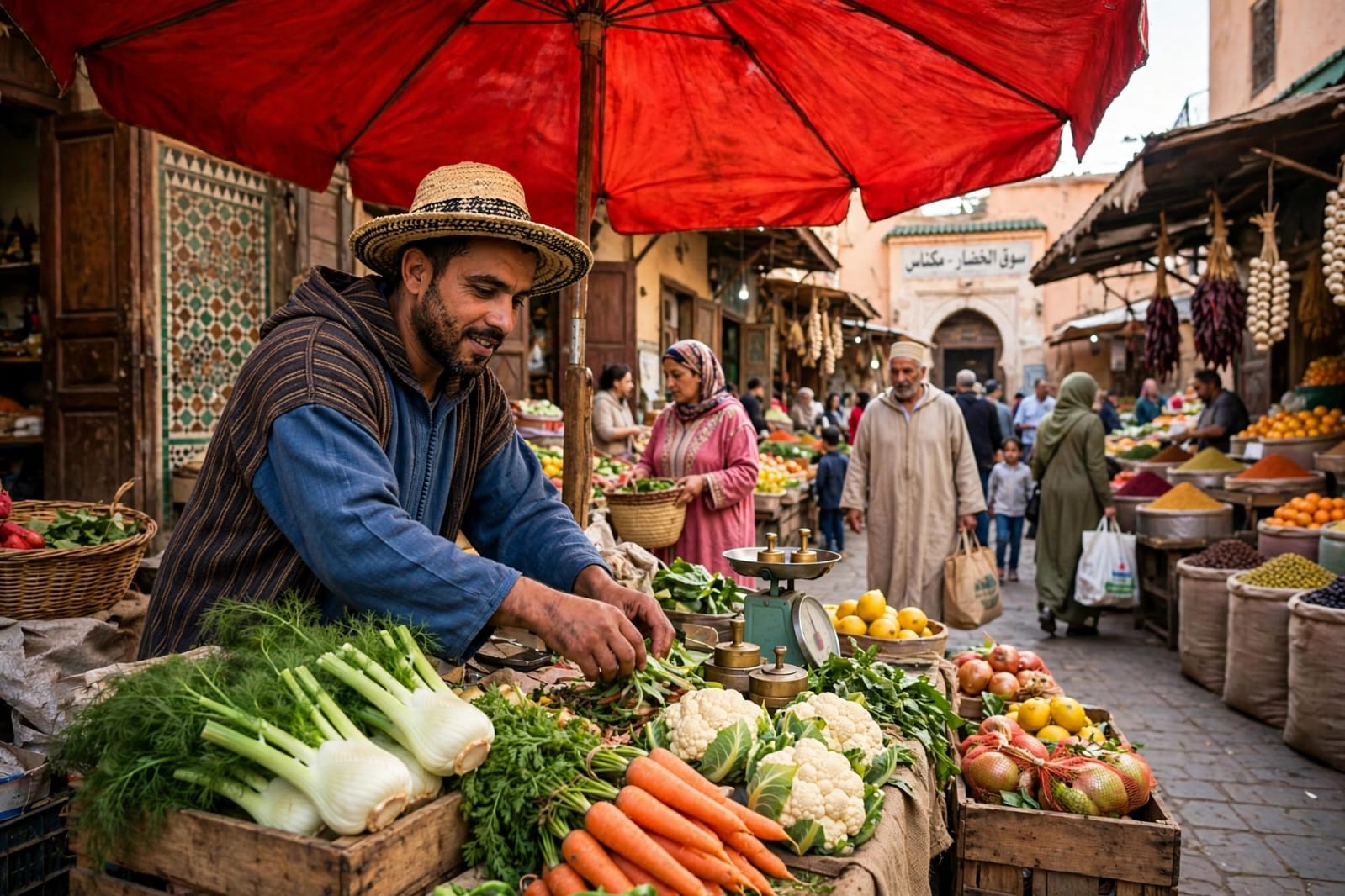 الوجه الكئيب للأسر جراء ارتفاع أسعار الخضر نموذج اسويقة حي أكدال.